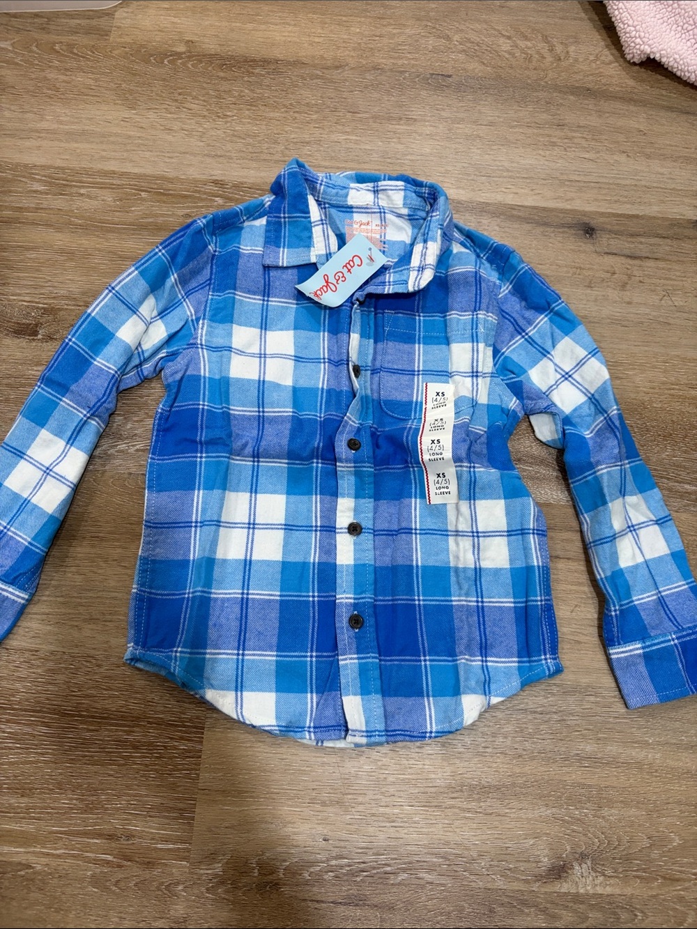 Cat & Jack Blue Plaid Button-Down Shirt for Kids